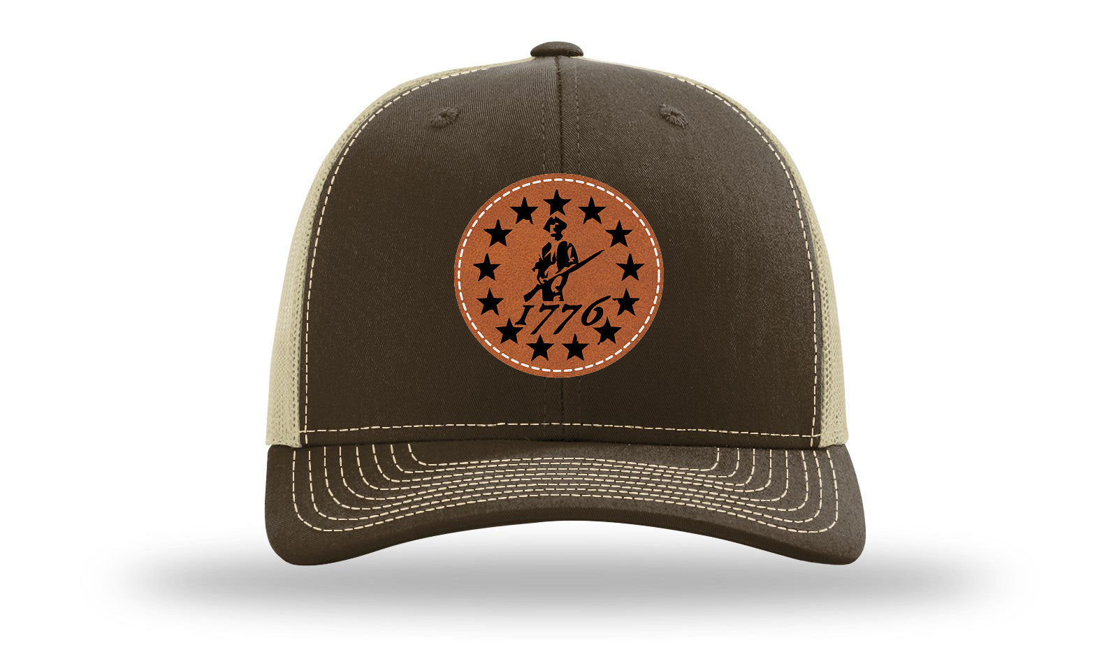 1776  Minuteman Leather Patch Richardson 112 Hat-Brown / Khaki
