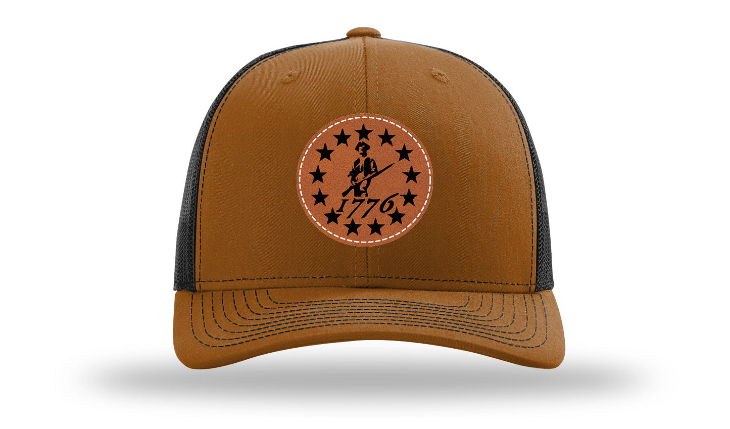 1776  Minuteman Leather Patch Richardson 112 Hat-Caramel / Black