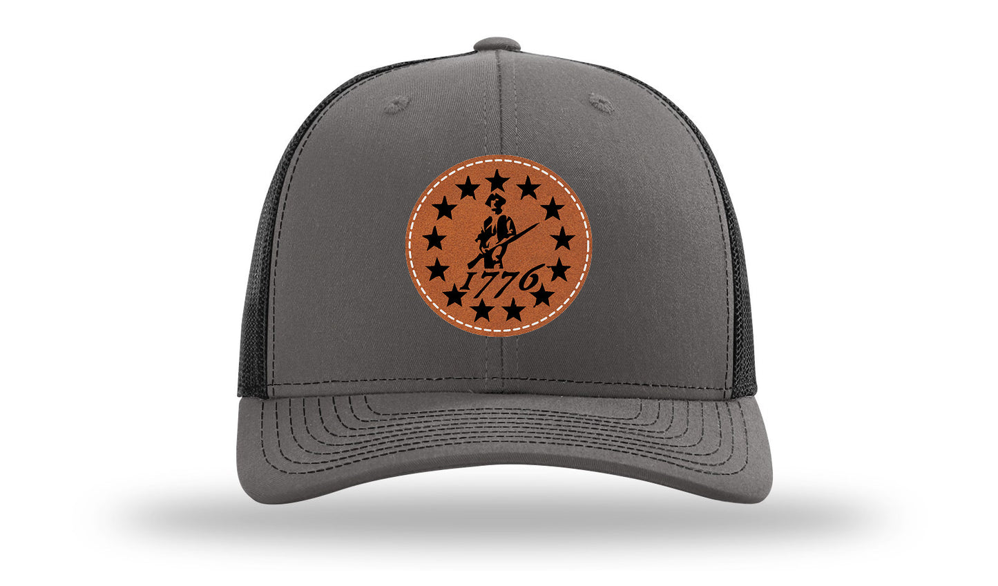 1776  Minuteman Leather Patch Richardson 112 Hat-Charcoal / Black