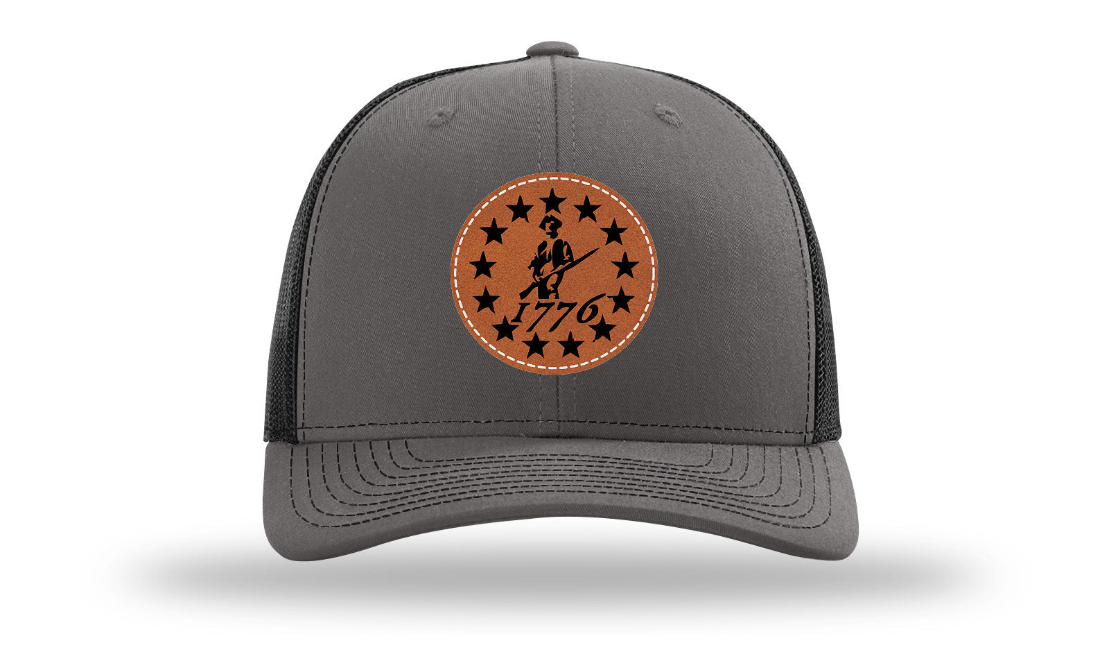 1776  Minuteman Leather Patch Richardson 112 Hat-Charcoal / Black
