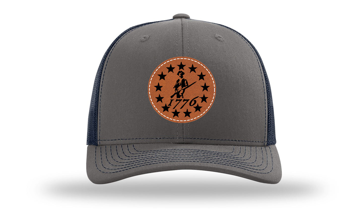 1776  Minuteman Leather Patch Richardson 112 Hat-Charcoal / Navy