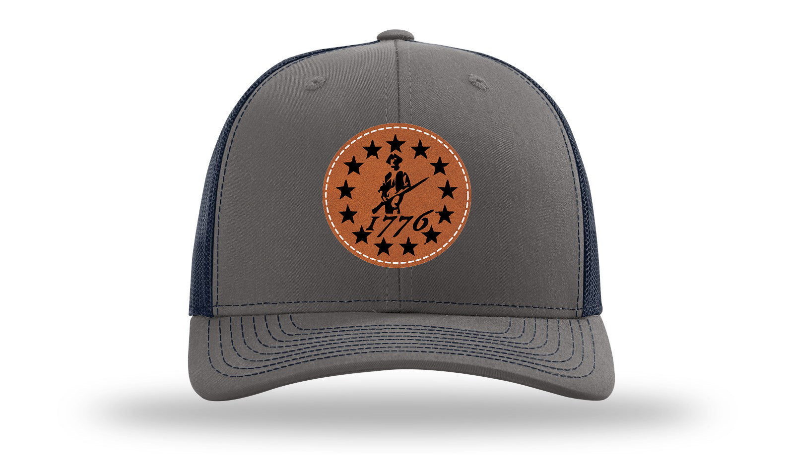 1776  Minuteman Leather Patch Richardson 112 Hat-Charcoal / Navy