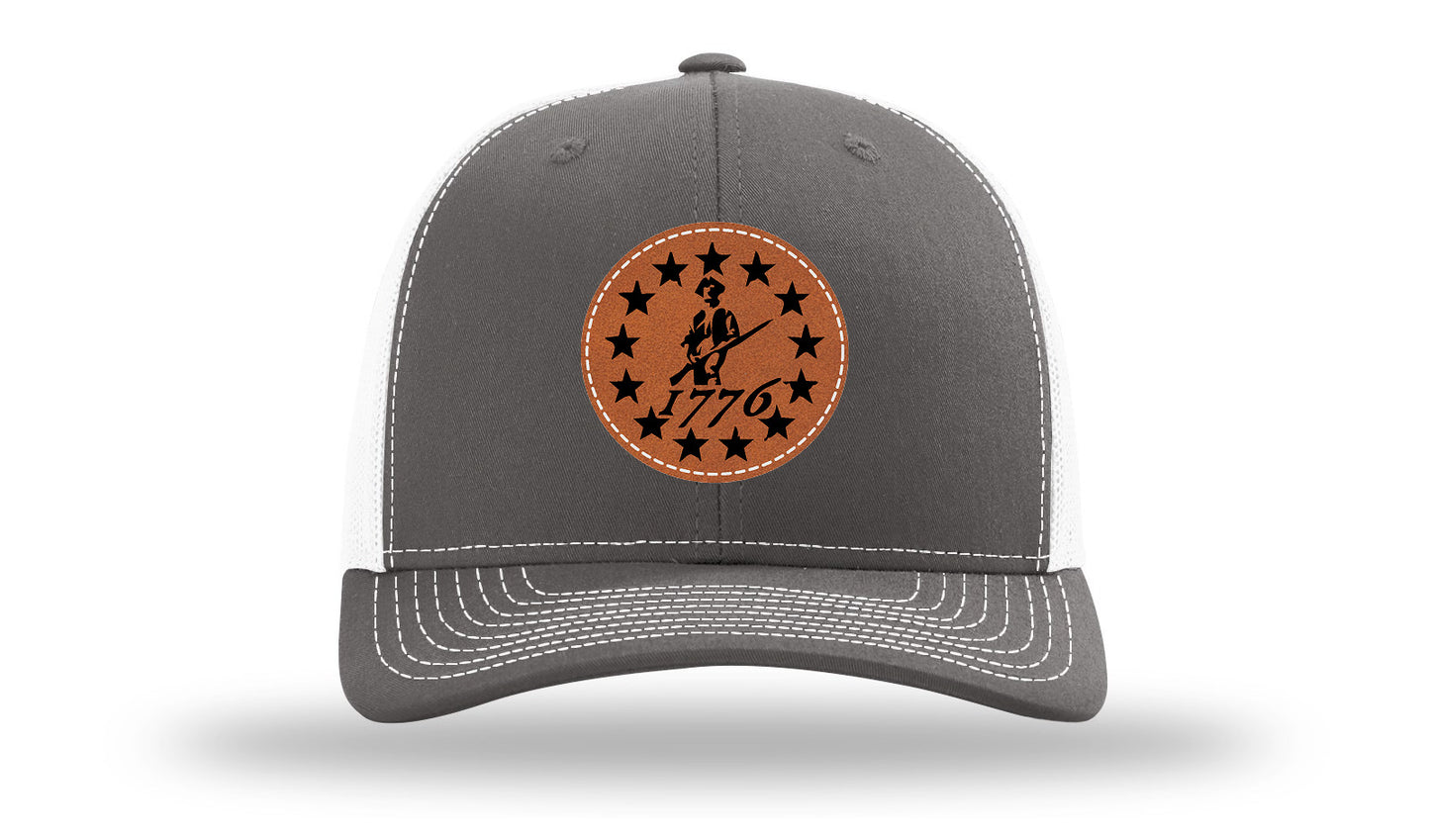 1776  Minuteman Leather Patch Richardson 112 Hat-Charcoal / White