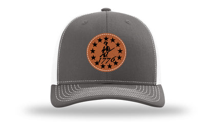1776  Minuteman Leather Patch Richardson 112 Hat-Charcoal / White