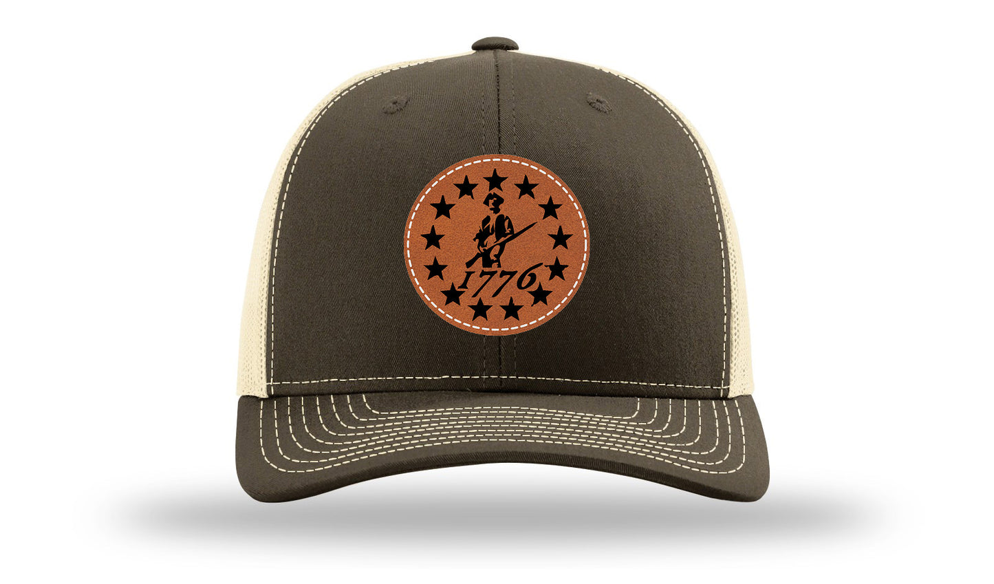1776  Minuteman Leather Patch Richardson 112 Hat-Chocolate Chip/  Birch
