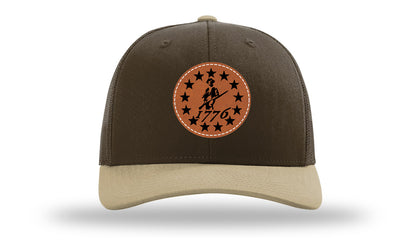 1776  Minuteman Leather Patch Richardson 112 Hat-Brown / Khaki - CMB