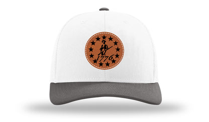 1776  Minuteman Leather Patch Richardson 112 Hat-White / Charcaol - CMB 