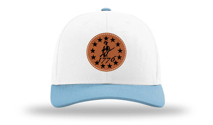1776  Minuteman Leather Patch Richardson 112 Hat-White /Columbia Blue - CMB