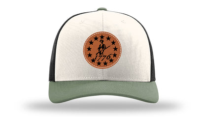 1776  Minuteman Leather Patch Richardson 112 Hat-Cream / Black / Loden