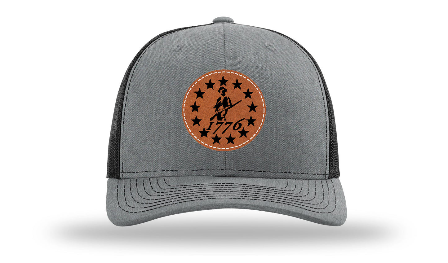 1776  Minuteman Leather Patch Richardson 112 Hat-Heather Grey / Black