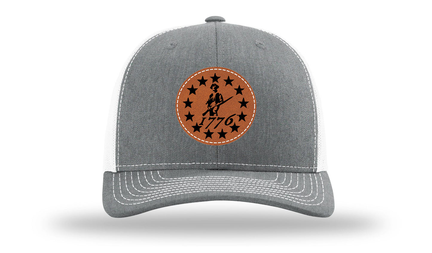 1776  Minuteman Leather Patch Richardson 112 Hat-Heather Grey / White