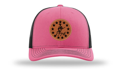 1776  Minuteman Leather Patch Richardson 112 Hat-Hot Pink / Black