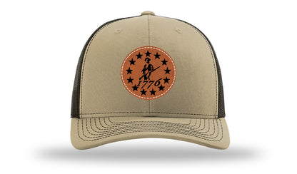 1776  Minuteman Leather Patch Richardson 112 Hat-Khaki / Coffee
