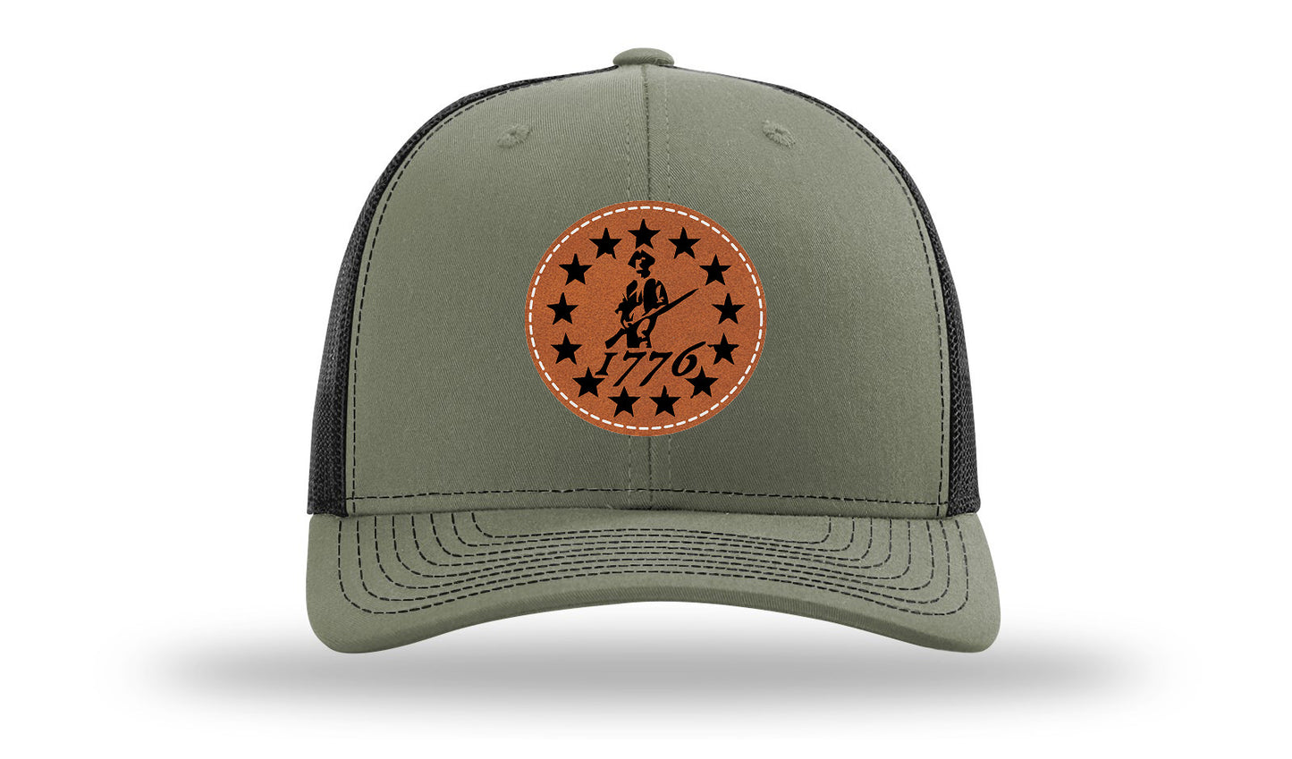 1776  Minuteman Leather Patch Richardson 112 Hat-Loden / Black