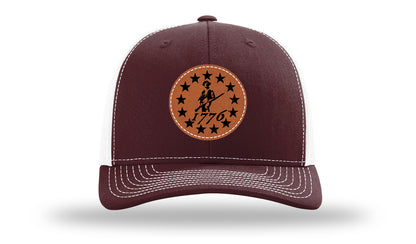 1776  Minuteman Leather Patch Richardson 112 Hat-Maronn / White