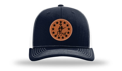 1776  Minuteman Leather Patch Richardson 112 Hat-Navy / White