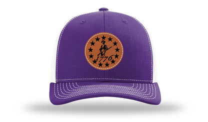 1776  Minuteman Leather Patch Richardson 112 Hat-Purple / White