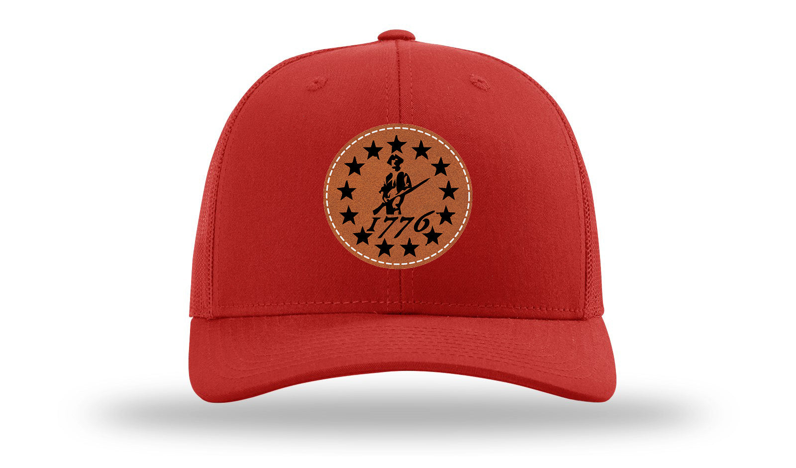 1776  Minuteman Leather Patch Richardson 112 Hat-Red