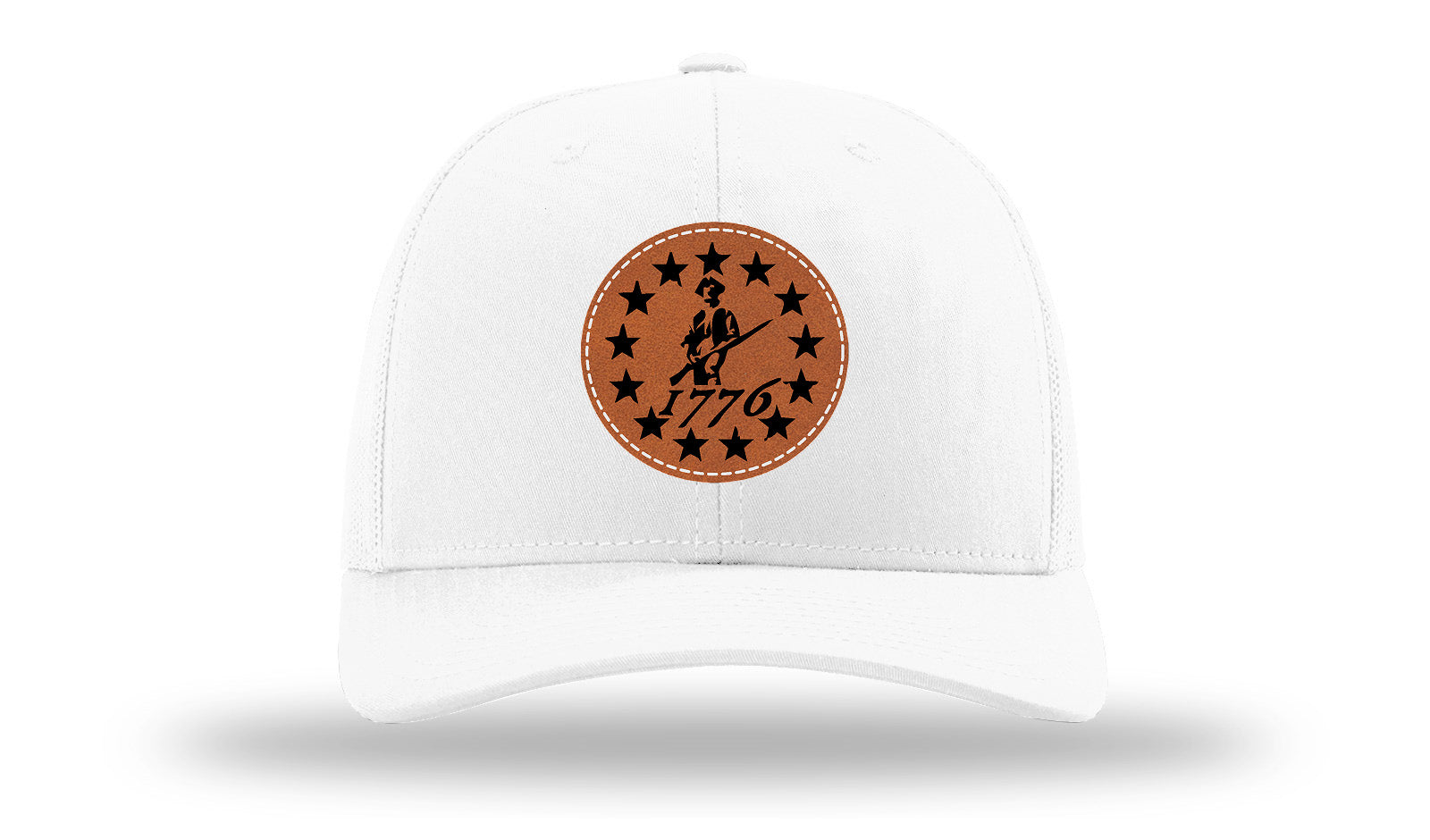 1776  Minuteman Leather Patch Richardson 112 Hat-White