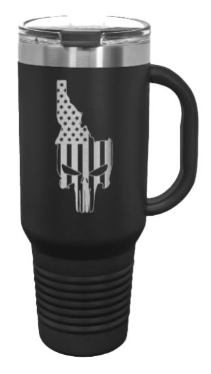 Idaho Punisher Flag 40oz Handle Mug Laser Engraved