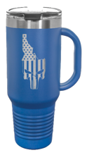 Load image into Gallery viewer, Idaho Punisher Flag 40oz Handle Mug Laser Engraved
