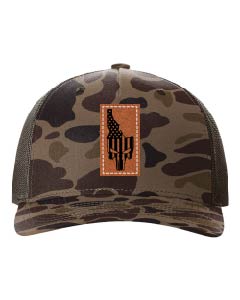 Idaho Punisher Leather Patch Richardson 112 Duck Camo Hat