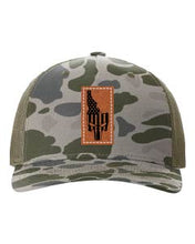 Load image into Gallery viewer, Idaho Punisher Leather Patch Richardson 112 Duck Camo Hat
