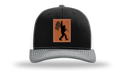Sasquatch Flag Leather Patch Richardson 112 Hat