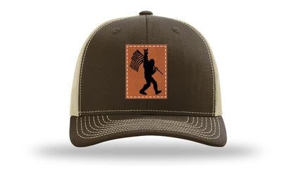 Sasquatch Flag Leather Patch Richardson 112 Hat