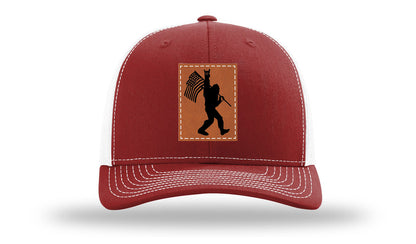 Sasquatch Flag Leather Patch Richardson 112 Hat