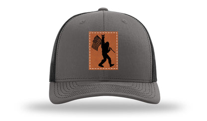 Sasquatch Flag Leather Patch Richardson 112 Hat