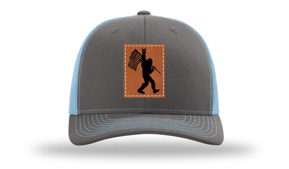 Sasquatch Flag Leather Patch Richardson 112 Hat