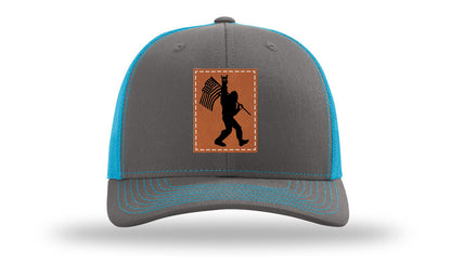 Sasquatch Flag Leather Patch Richardson 112 Hat
