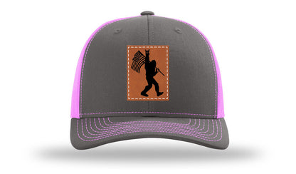 Sasquatch Flag Leather Patch Richardson 112 Hat