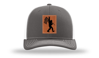 Sasquatch Flag Leather Patch Richardson 112 Hat
