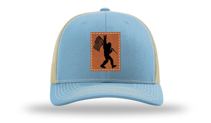 Sasquatch Flag Leather Patch Richardson 112 Hat