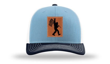 Sasquatch Flag Leather Patch Richardson 112 Hat