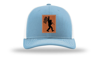 Sasquatch Flag Leather Patch Richardson 112 Hat