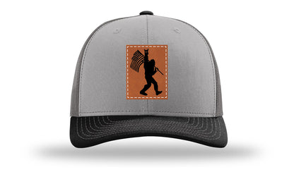 Sasquatch Flag Leather Patch Richardson 112 Hat
