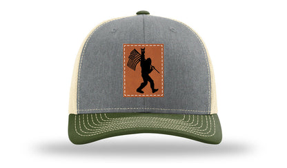 Sasquatch Flag Leather Patch Richardson 112 Hat