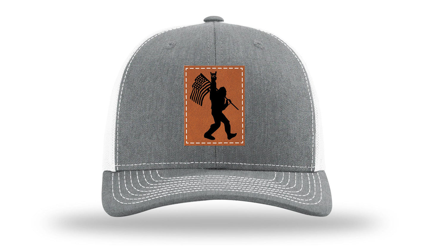 Sasquatch Flag Leather Patch Richardson 112 Hat
