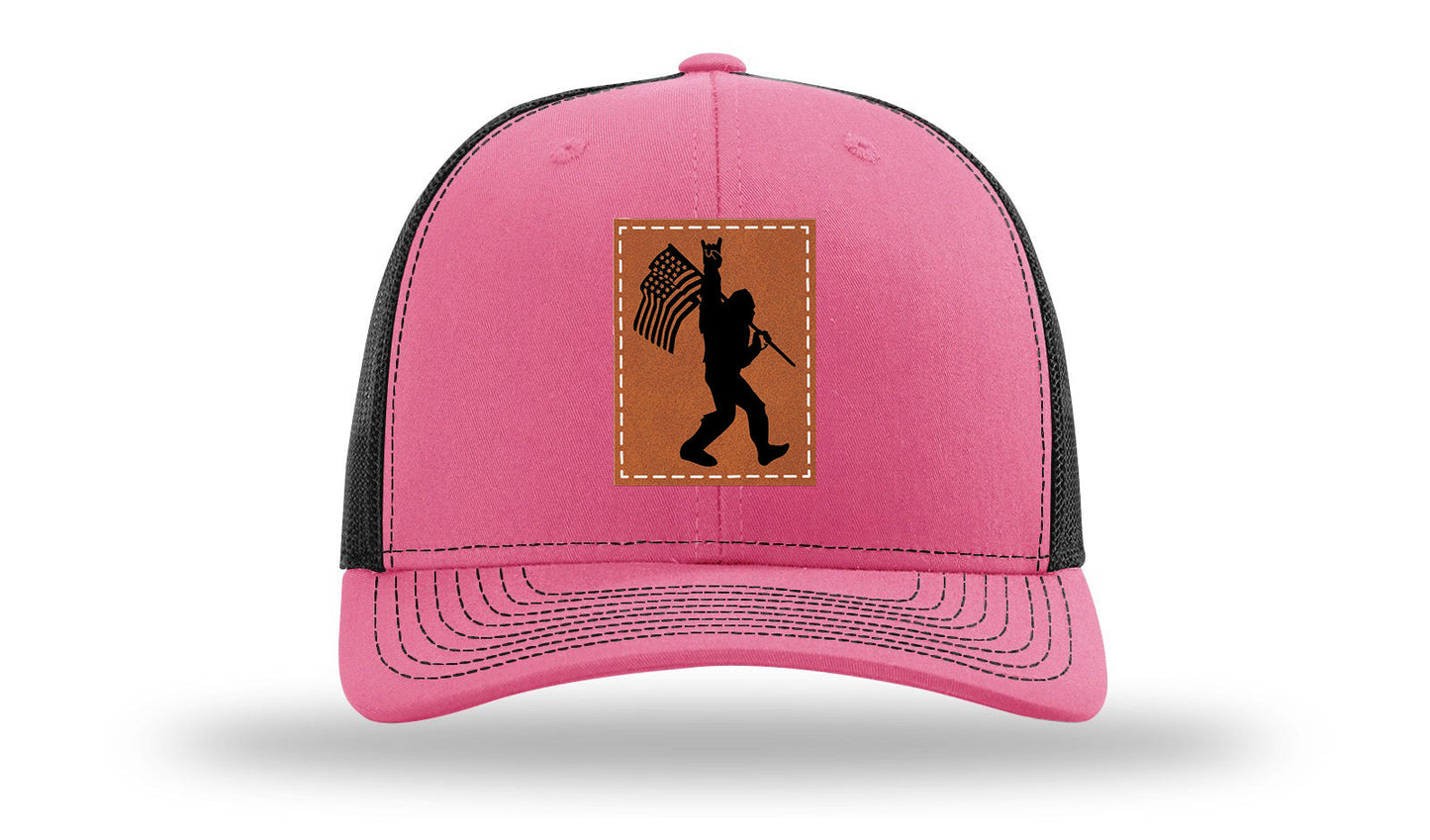 Sasquatch Flag Leather Patch Richardson 112 Hat