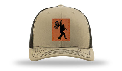 Sasquatch Flag Leather Patch Richardson 112 Hat