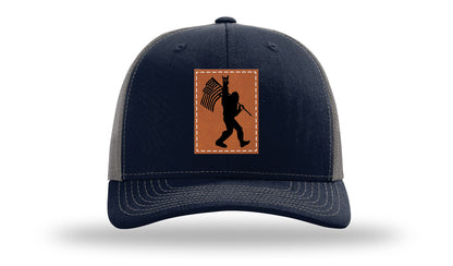 Sasquatch Flag Leather Patch Richardson 112 Hat