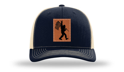 Sasquatch Flag Leather Patch Richardson 112 Hat