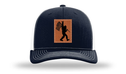 Sasquatch Flag Leather Patch Richardson 112 Hat