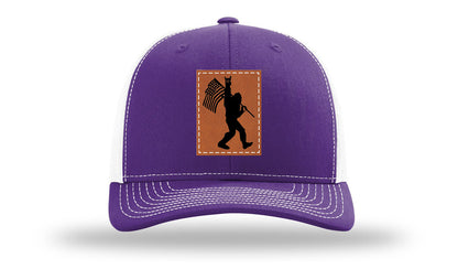 Sasquatch Flag Leather Patch Richardson 112 Hat