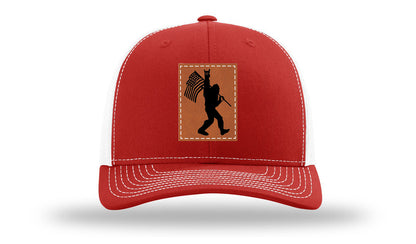 Sasquatch Flag Leather Patch Richardson 112 Hat