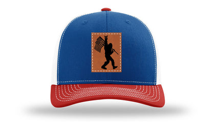 Sasquatch Flag Leather Patch Richardson 112 Hat
