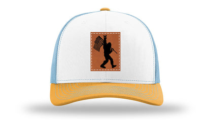 Sasquatch Flag Leather Patch Richardson 112 Hat